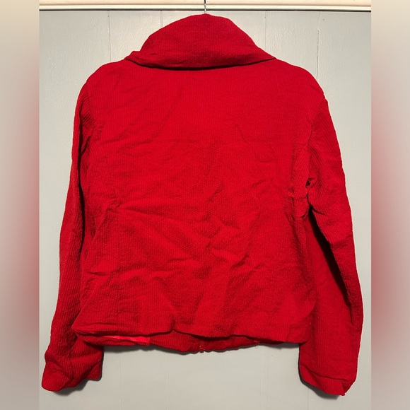 Issey Miyake Fete Red Zip Up Collared Sweater. Size Women’s Small - Picture 4 of 10
